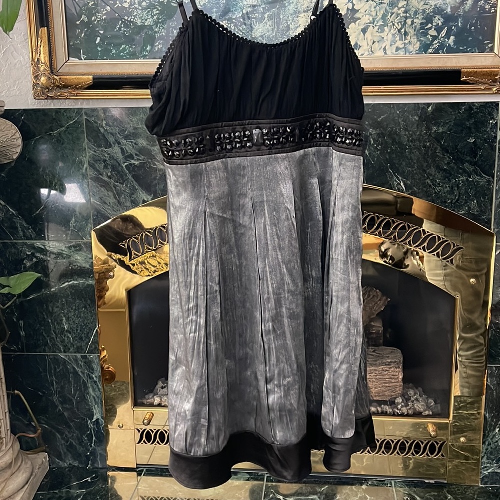 Mizu ornate silver and black beaded party dress size 10